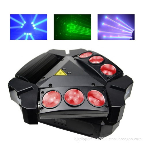 Amazing laser effect and led rgbw led moving spider perfect for dj show LM0910RG 9*10W Unique appearance design nine light-exi